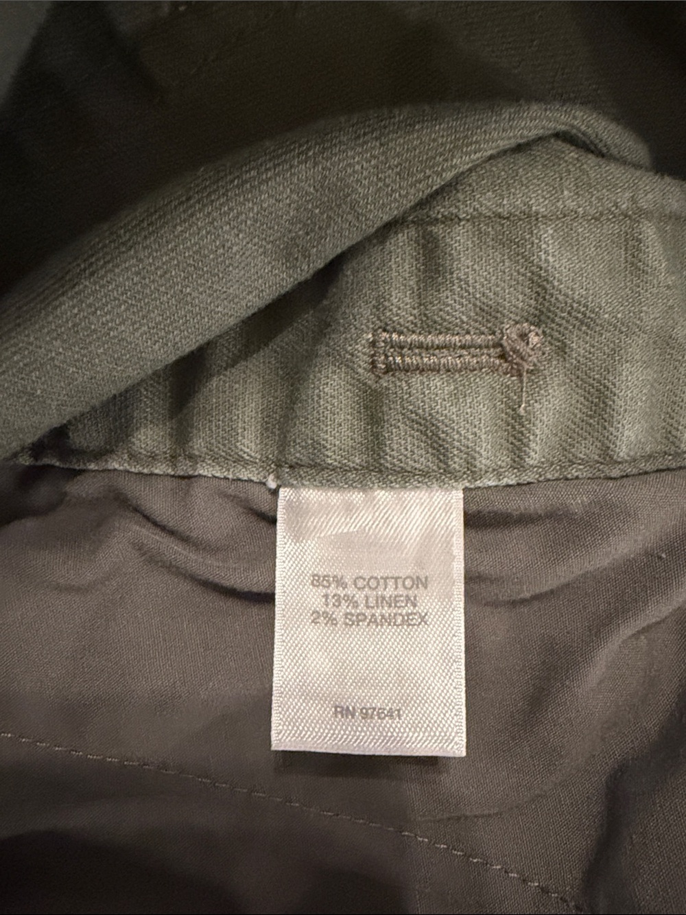 J. Jill Olive Green Button-Accent Utility Shorts - Picture 4 of 7